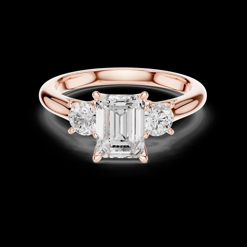 Classic Trio Emerald Cut Lab Grown Diamond Ring - Image 1 Classic Trio Emerald Cut Lab Grown Diamond Ring, view 1 of 6