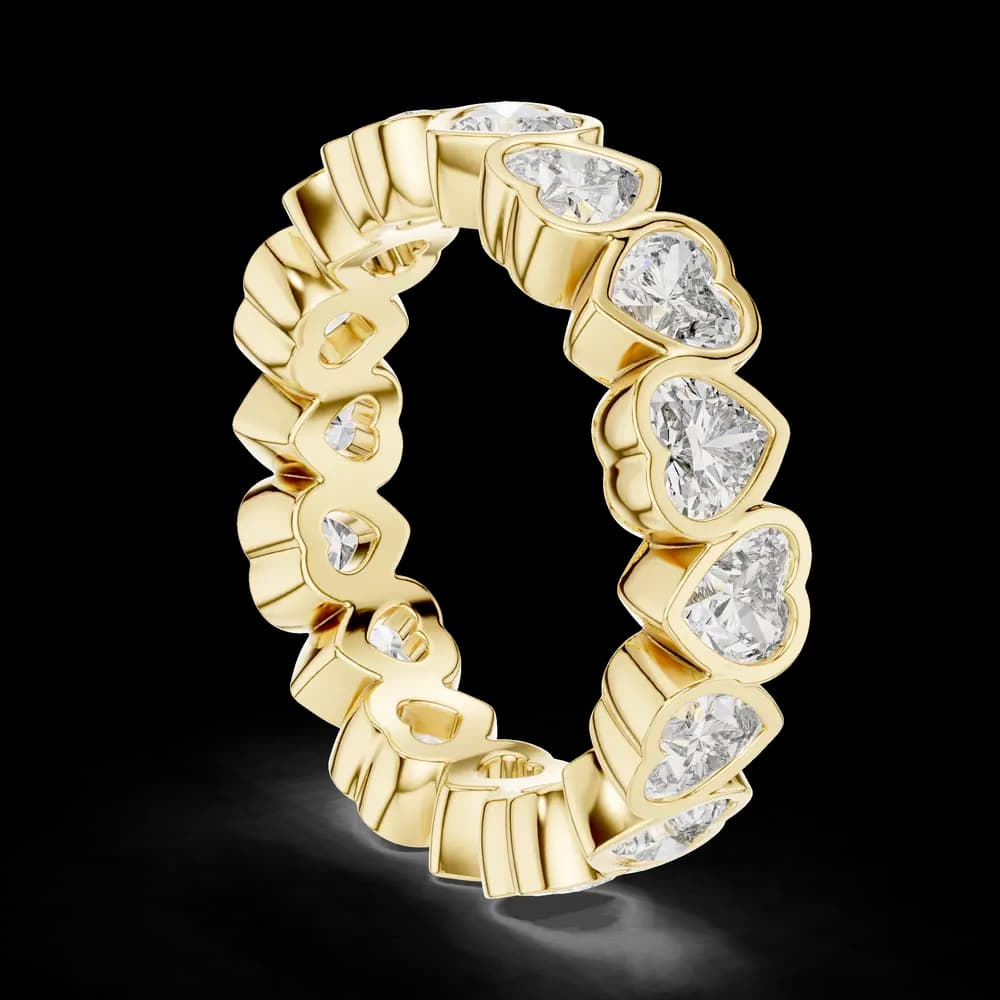 Alternating Heart Bezel Lab Grown Diamond Eternity Band - Image 4 Alternating Heart Bezel Lab Grown Diamond Eternity Band, view 4 of 7