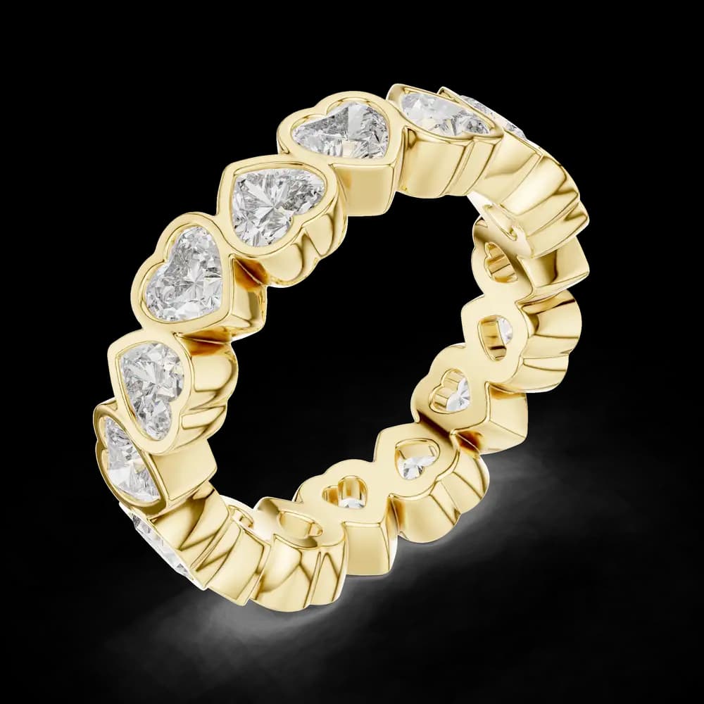 Alternating Heart Bezel Lab Grown Diamond Eternity Band - Image 5 Alternating Heart Bezel Lab Grown Diamond Eternity Band, view 5 of 7