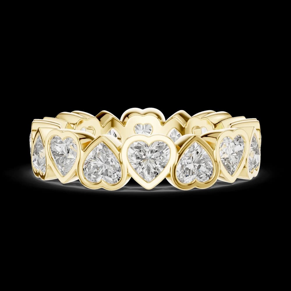 Alternating Heart Bezel Lab Grown Diamond Eternity Band - Image 6 Alternating Heart Bezel Lab Grown Diamond Eternity Band, view 6 of 7
