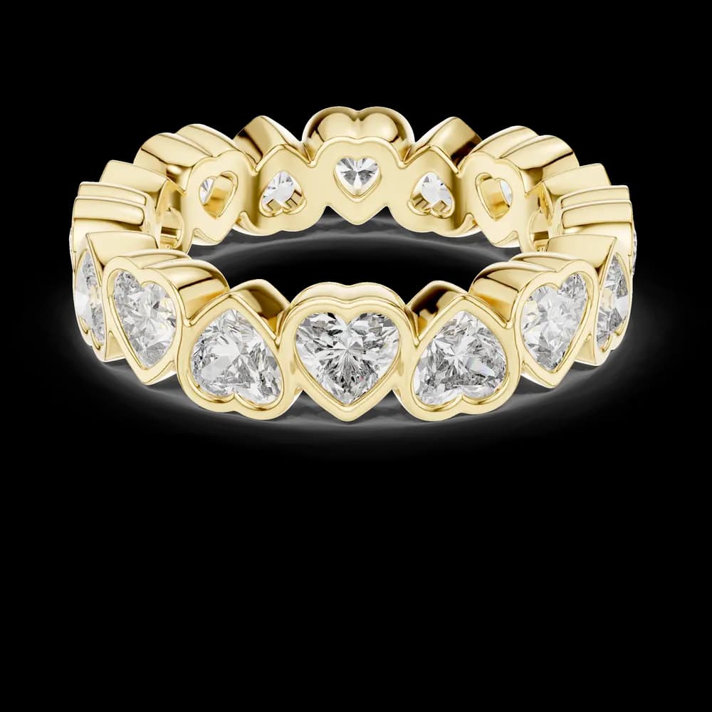 Alternating Heart Bezel Lab Grown Diamond Eternity Band - Image 7 Alternating Heart Bezel Lab Grown Diamond Eternity Band, view 7 of 7
