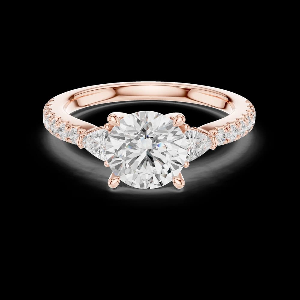 Round Brilliant Pear Accent Diamond Ring - Image 1 Round Brilliant Pear Accent Diamond Ring, view 1 of 6