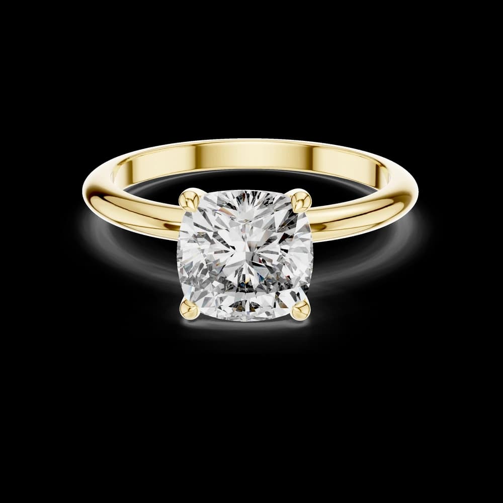 Cushion Cut Lab Grown Diamond Solitaire Ring - Image 3 Cushion Cut Lab Grown Diamond Solitaire Ring, view 3 of 6