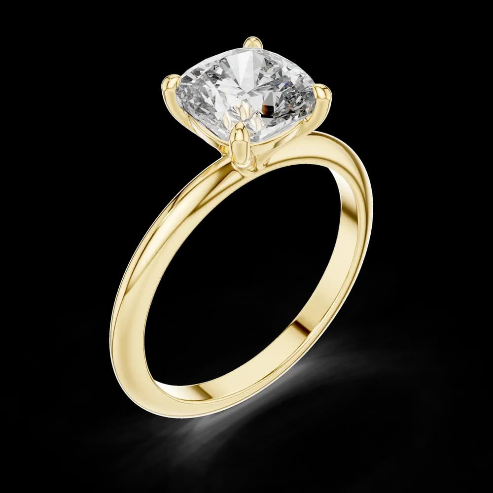 Cushion Cut Lab Grown Diamond Solitaire Ring - Image 5 Cushion Cut Lab Grown Diamond Solitaire Ring, view 5 of 6