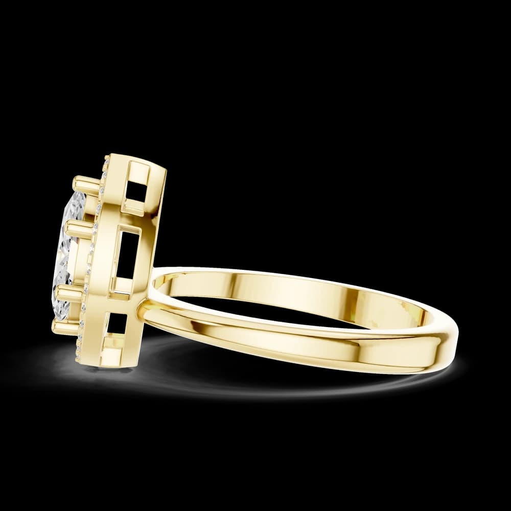 Marquise Pear Dual Cut Halo Diamond Ring - Image 6 Marquise Pear Dual Cut Halo Diamond Ring, view 6 of 6