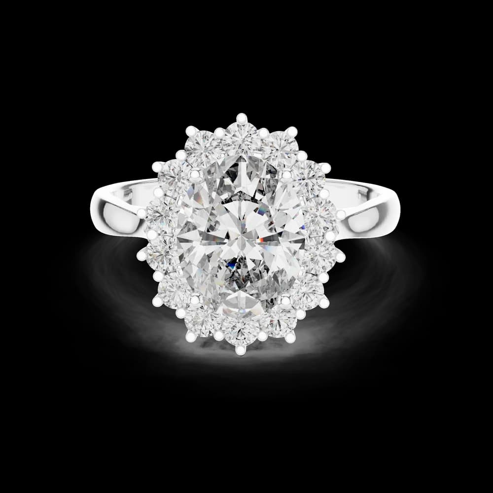Oval Shape Halo Lab Grown Diamond Ring - Image 2 Oval Shape Halo Lab Grown Diamond Ring, view 2 of 6