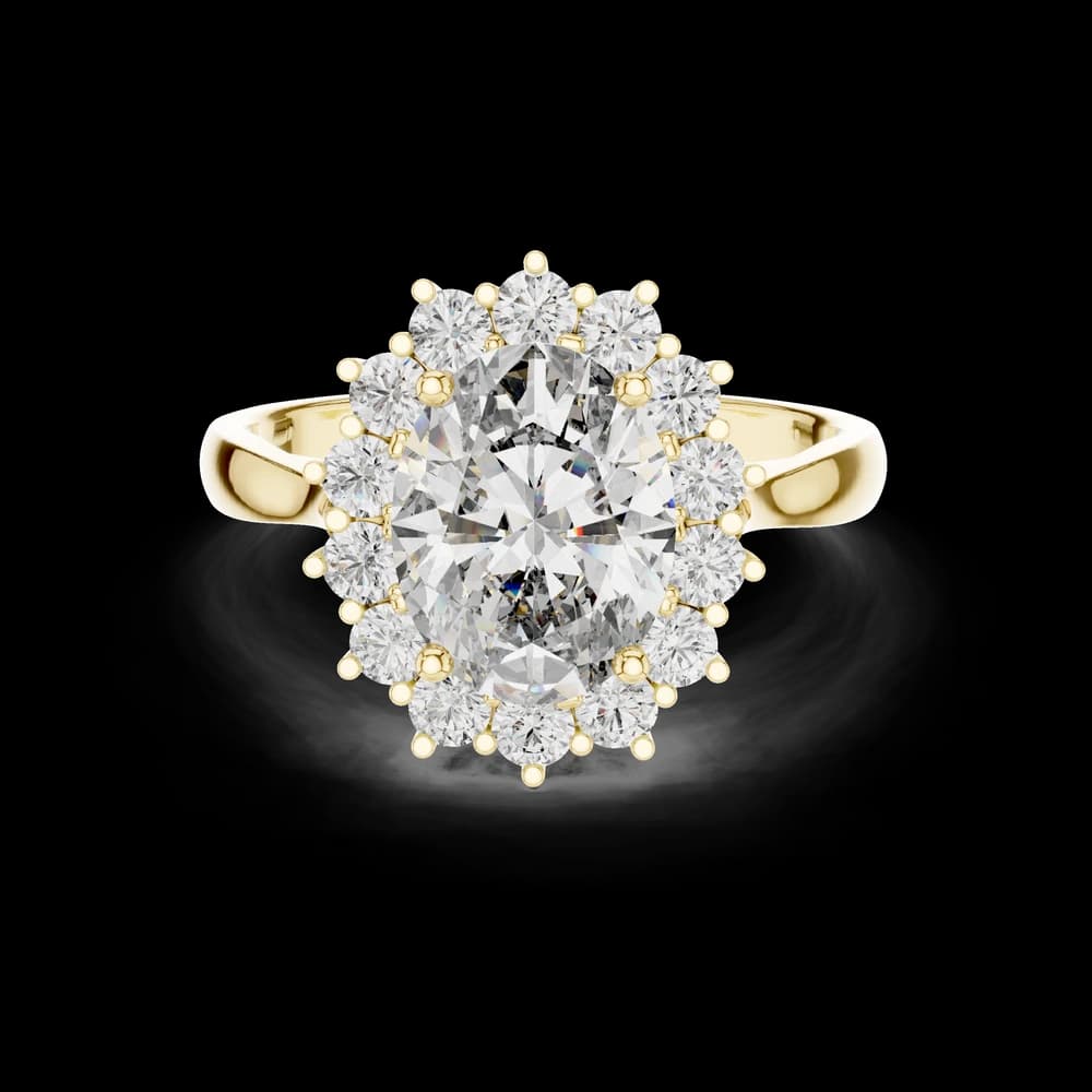 Oval Shape Halo Lab Grown Diamond Ring - Image 3 Oval Shape Halo Lab Grown Diamond Ring, view 3 of 6