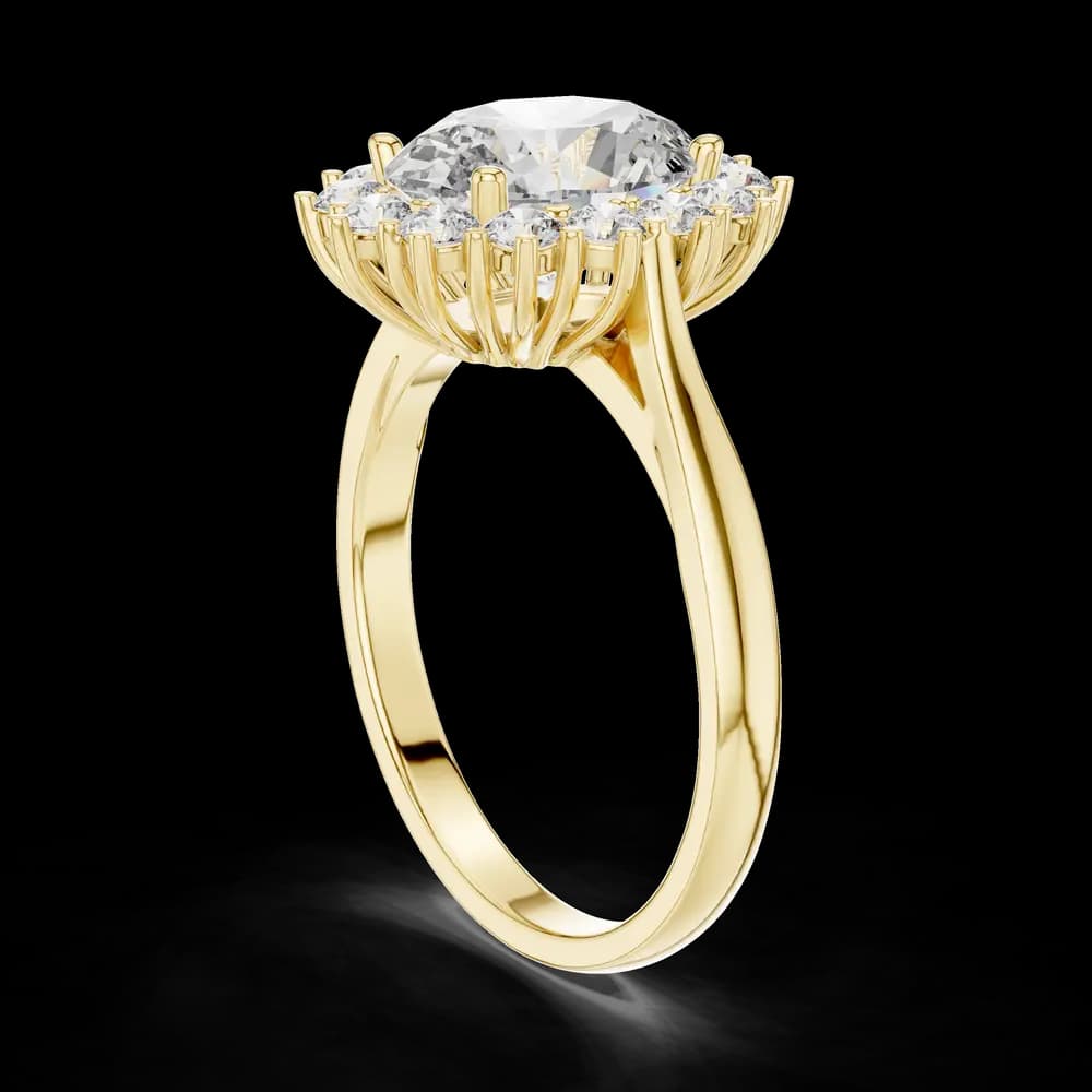 Oval Shape Halo Lab Grown Diamond Ring - Image 4 Oval Shape Halo Lab Grown Diamond Ring, view 4 of 6