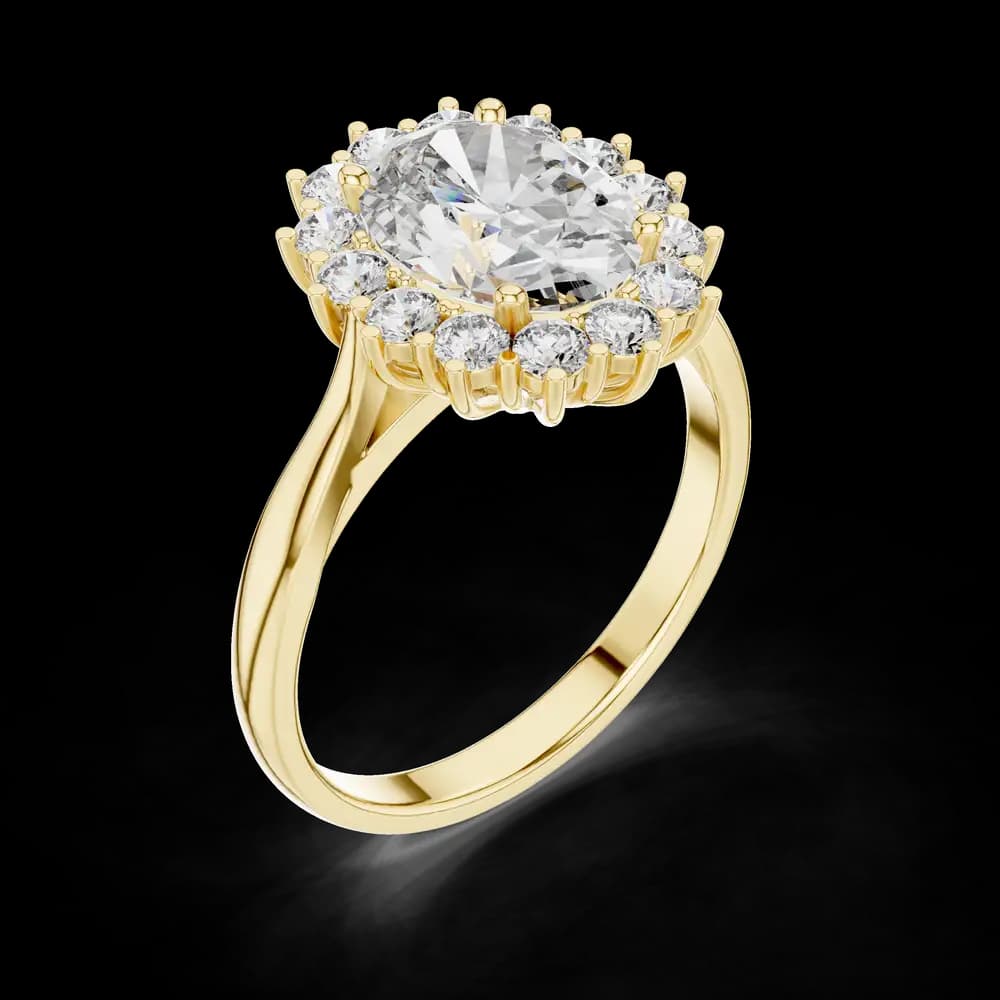 Oval Shape Halo Lab Grown Diamond Ring - Image 5 Oval Shape Halo Lab Grown Diamond Ring, view 5 of 6