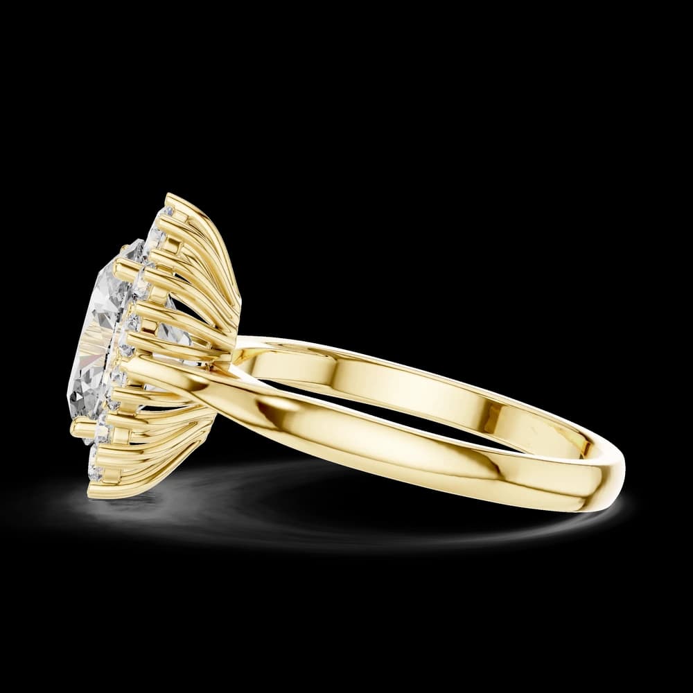 Oval Shape Halo Lab Grown Diamond Ring - Image 6 Oval Shape Halo Lab Grown Diamond Ring, view 6 of 6