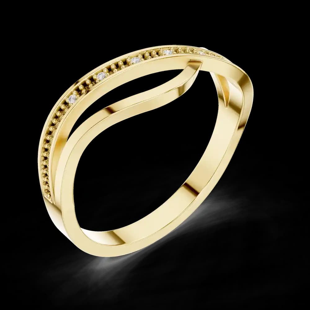 Beaded Crossover Wave Lab Grown Diamond Ring - Image 5 Beaded Crossover Wave Lab Grown Diamond Ring, view 5 of 6
