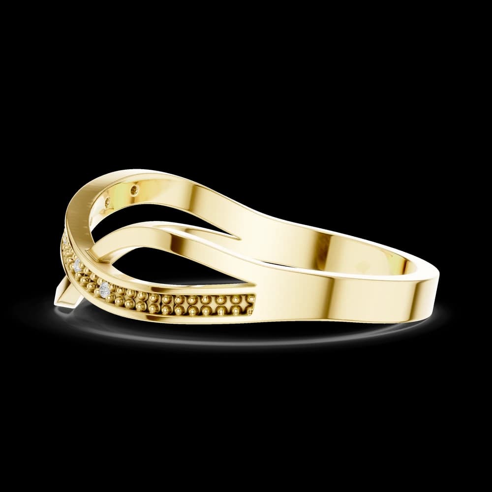 Beaded Crossover Wave Lab Grown Diamond Ring - Image 6 Beaded Crossover Wave Lab Grown Diamond Ring, view 6 of 6