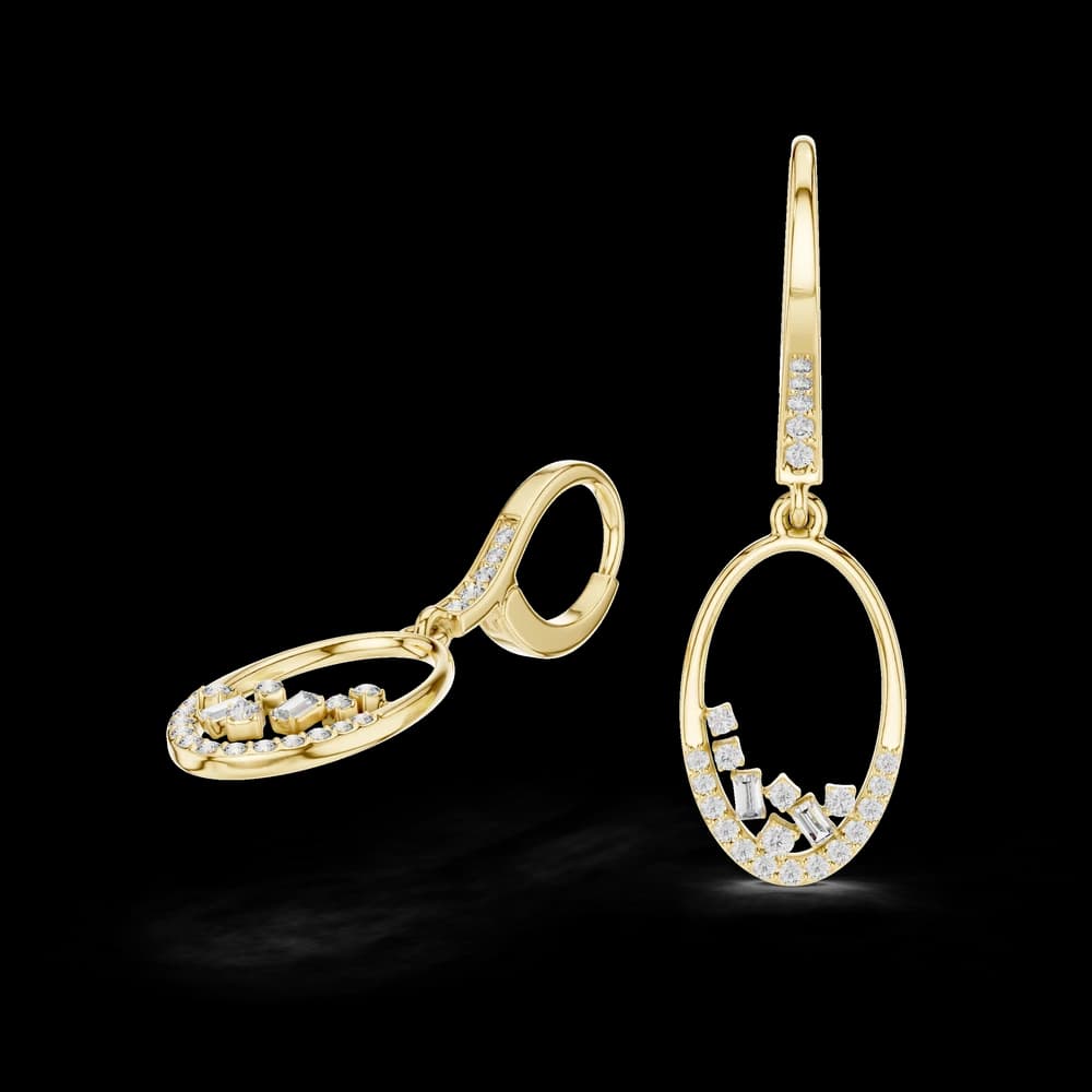 Vibrant Statement Lab Grown Diamond Earrings - Image 2 Vibrant Statement Lab Grown Diamond Earrings, view 2 of 4