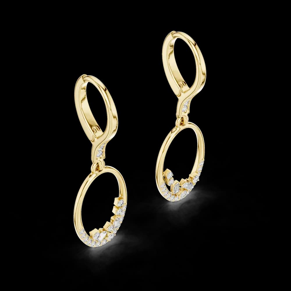 Vibrant Statement Lab Grown Diamond Earrings - Image 3 Vibrant Statement Lab Grown Diamond Earrings, view 3 of 4