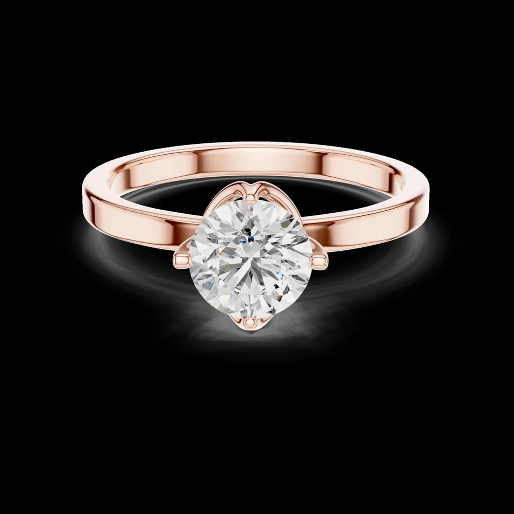Round Cut Petal Setting Lab Grown Ring - Image 1 Round Cut Petal Setting Lab Grown Ring, view 1 of 3