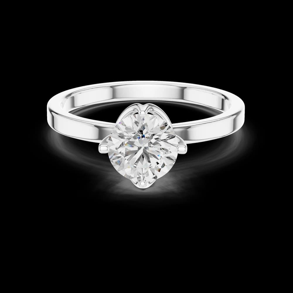 Round Cut Petal Setting Lab Grown Ring - Image 2 Round Cut Petal Setting Lab Grown Ring, view 2 of 3