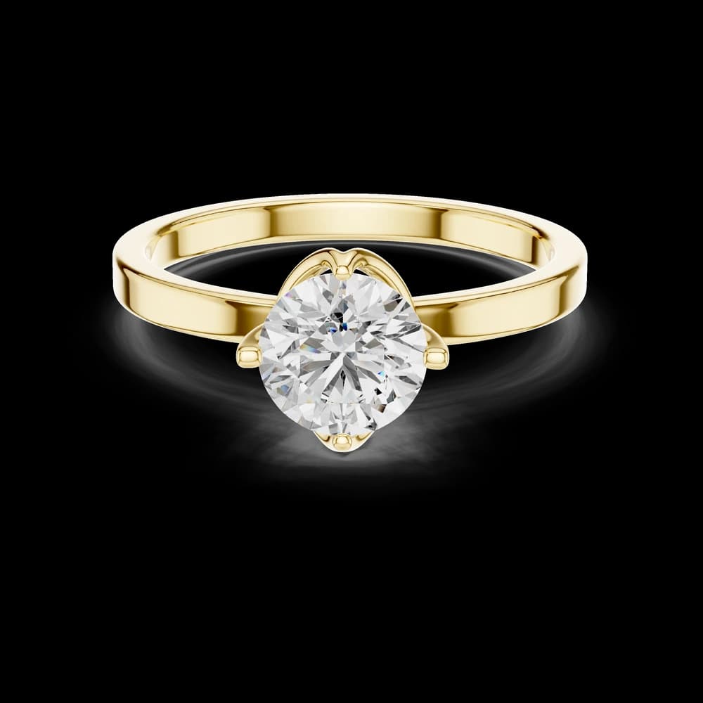Round Cut Petal Setting Lab Grown Ring - Image 3 Round Cut Petal Setting Lab Grown Ring, view 3 of 3