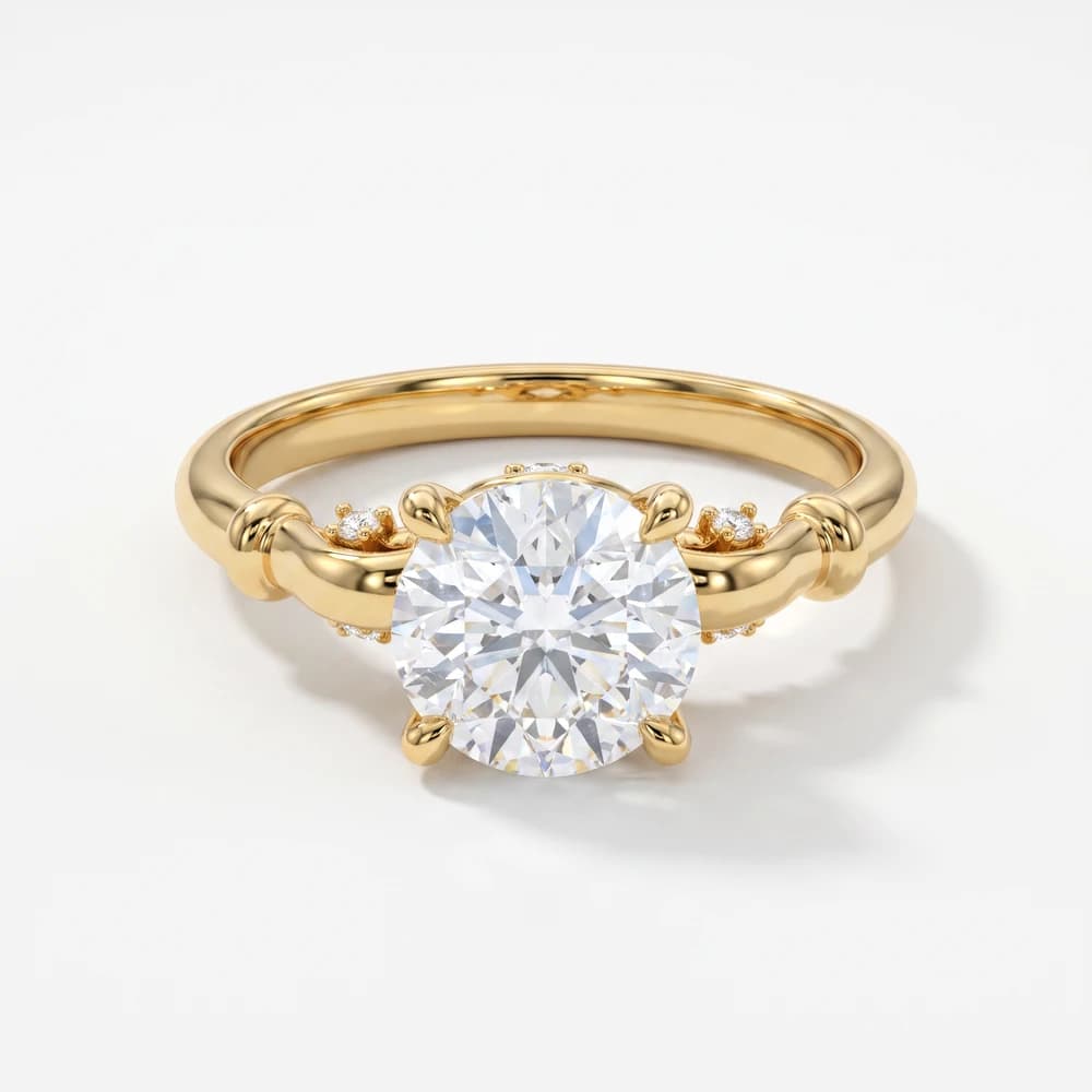 The Ionic Round Solitaire Ring - Image 2 The Ionic Round Solitaire Ring, view 2 of 5