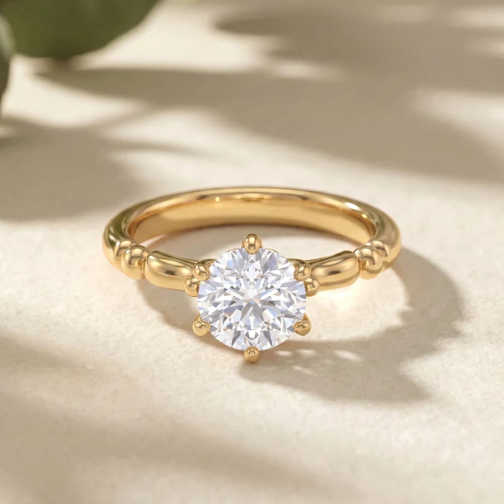 Ivory Curl Solitaire Diamond Ring - Image 4 Ivory Curl Solitaire Diamond Ring, view 4 of 5