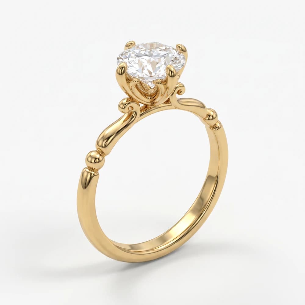 Ivory Curl Solitaire Diamond Ring - Image 5 Ivory Curl Solitaire Diamond Ring, view 5 of 5