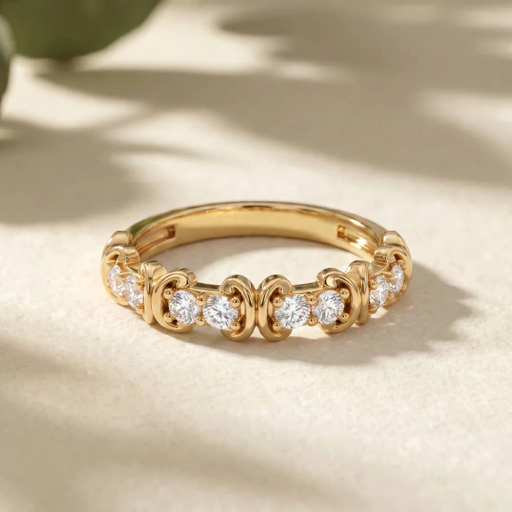 Vintage Filigree Eternity Band - Image 4 Vintage Filigree Eternity Band, view 4 of 5