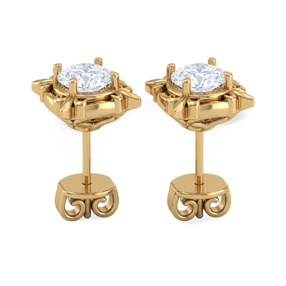 Vintage Filigree Round Diamond Studs - Image 5 Vintage Filigree Round Diamond Studs, view 5 of 5