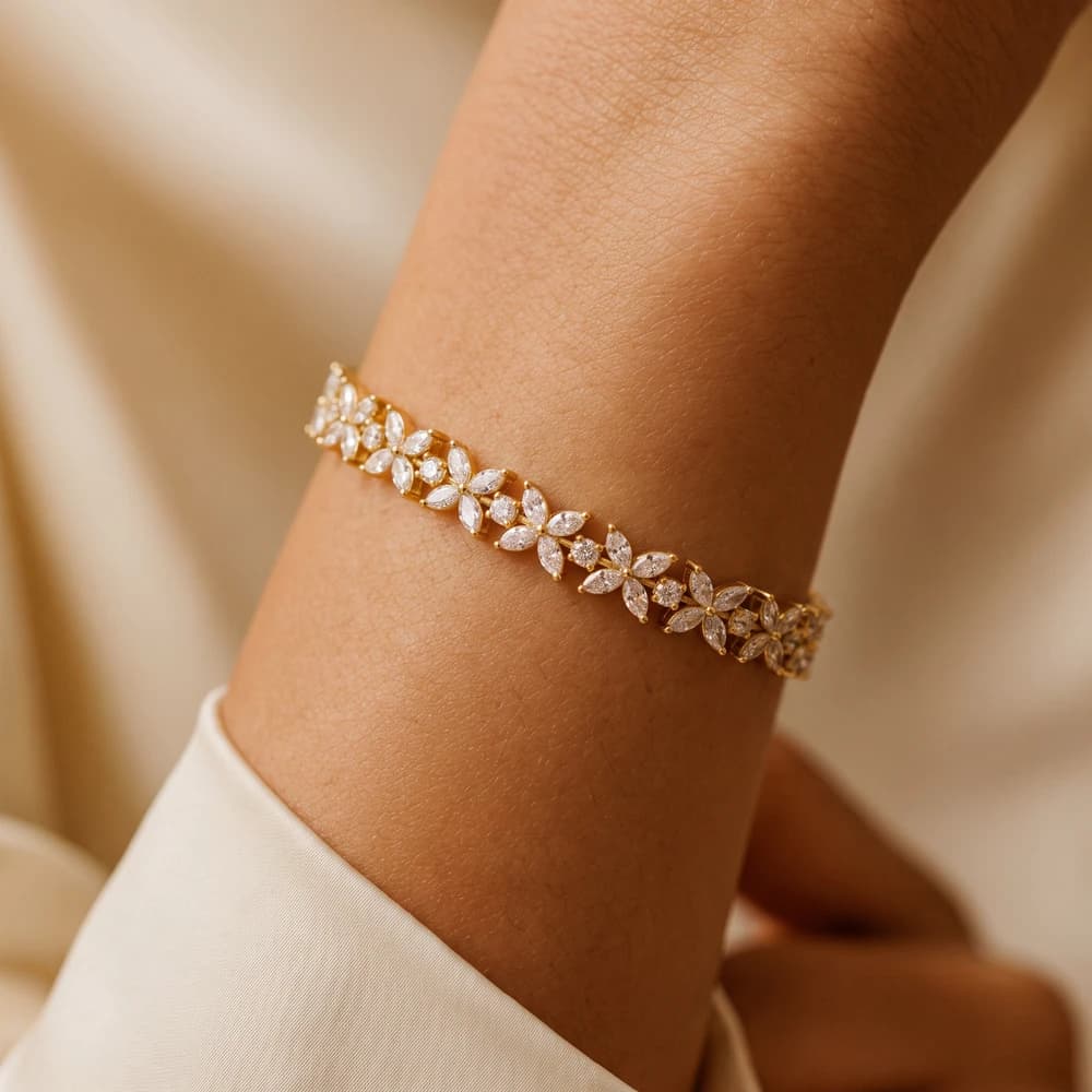 Vintage Inspired Milgrain Lab grown diamond Bracelet - Image 1 Vintage Inspired Milgrain Lab grown diamond Bracelet, view 1 of 5