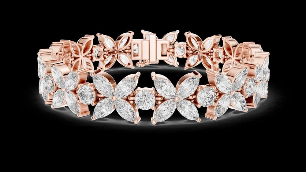 Vintage Inspired Milgrain Lab grown diamond Bracelet - Image 2 Vintage Inspired Milgrain Lab grown diamond Bracelet, view 2 of 5