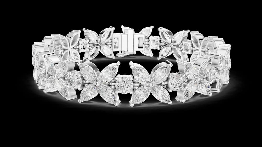 Vintage Inspired Milgrain Lab grown diamond Bracelet - Image 3 Vintage Inspired Milgrain Lab grown diamond Bracelet, view 3 of 5