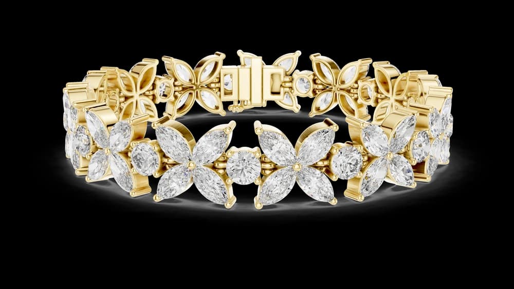Vintage Inspired Milgrain Lab grown diamond Bracelet - Image 4 Vintage Inspired Milgrain Lab grown diamond Bracelet, view 4 of 5