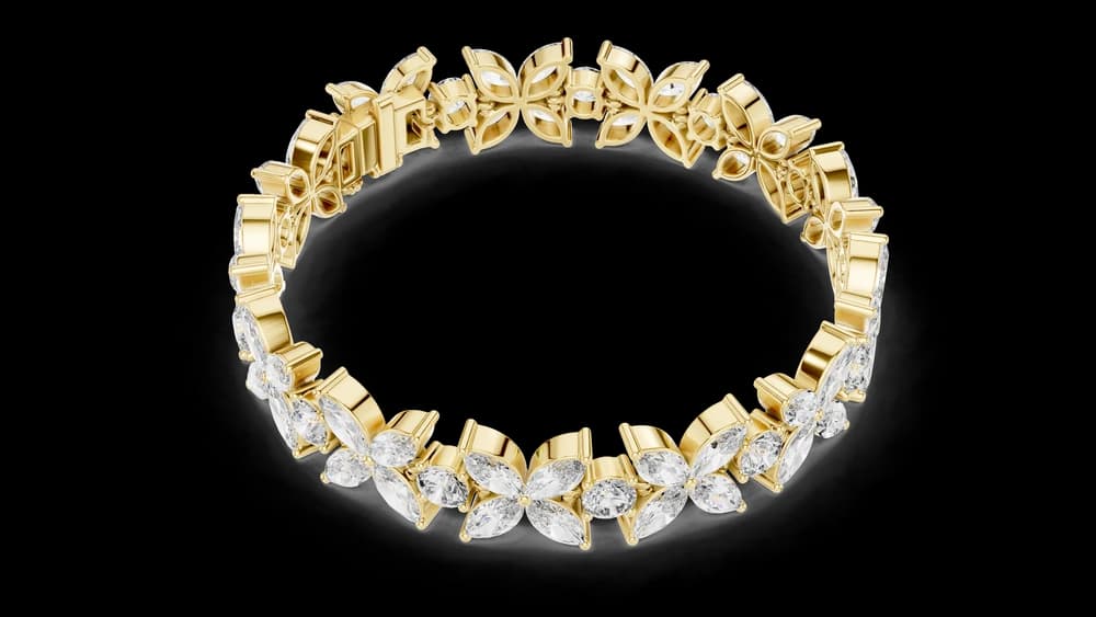 Vintage Inspired Milgrain Lab grown diamond Bracelet - Image 5 Vintage Inspired Milgrain Lab grown diamond Bracelet, view 5 of 5