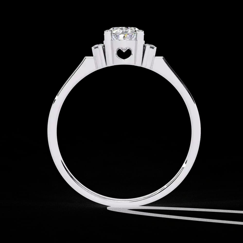 Vintage Inspired Oval Cut Lab Grown Diamond Ring - Image 3 Vintage Inspired Oval Cut Lab Grown Diamond Ring, view 3 of 4