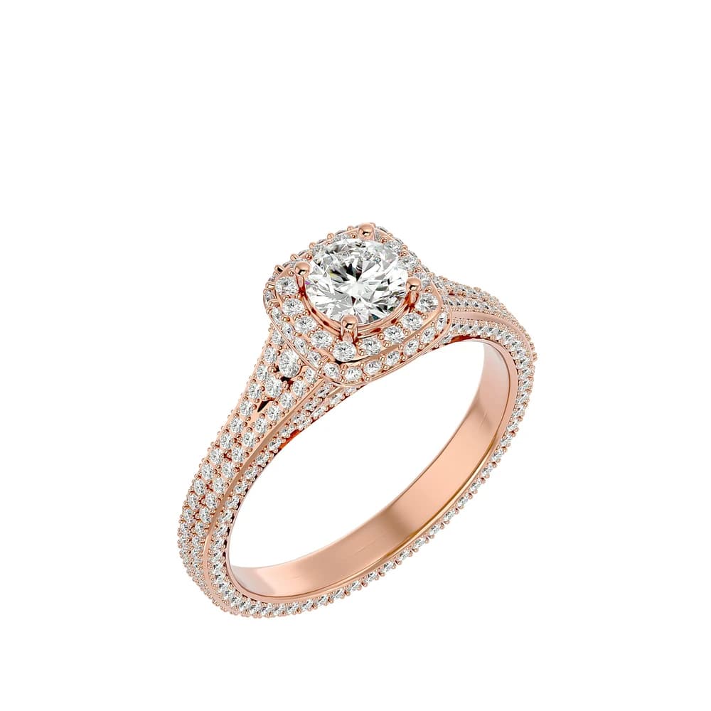 Vintage-Inspired Ring with Double Row Accent Lab Grown Diamonds - Image 1 Vintage-Inspired Ring with Double Row Accent Lab Grown Diamonds, view 1 of 4