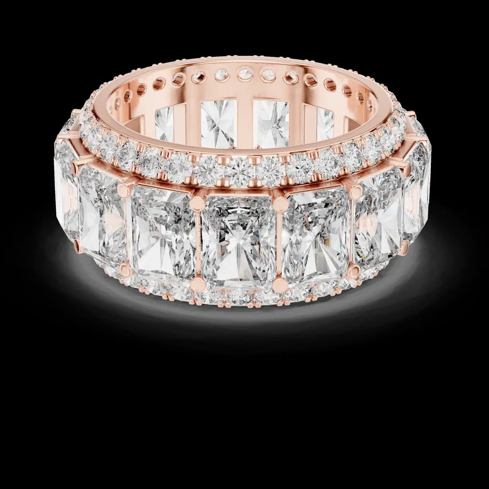 Radiant Cut Pave Framed Diamond Statement Band - Image 1 Radiant Cut Pave Framed Diamond Statement Band, view 1 of 6