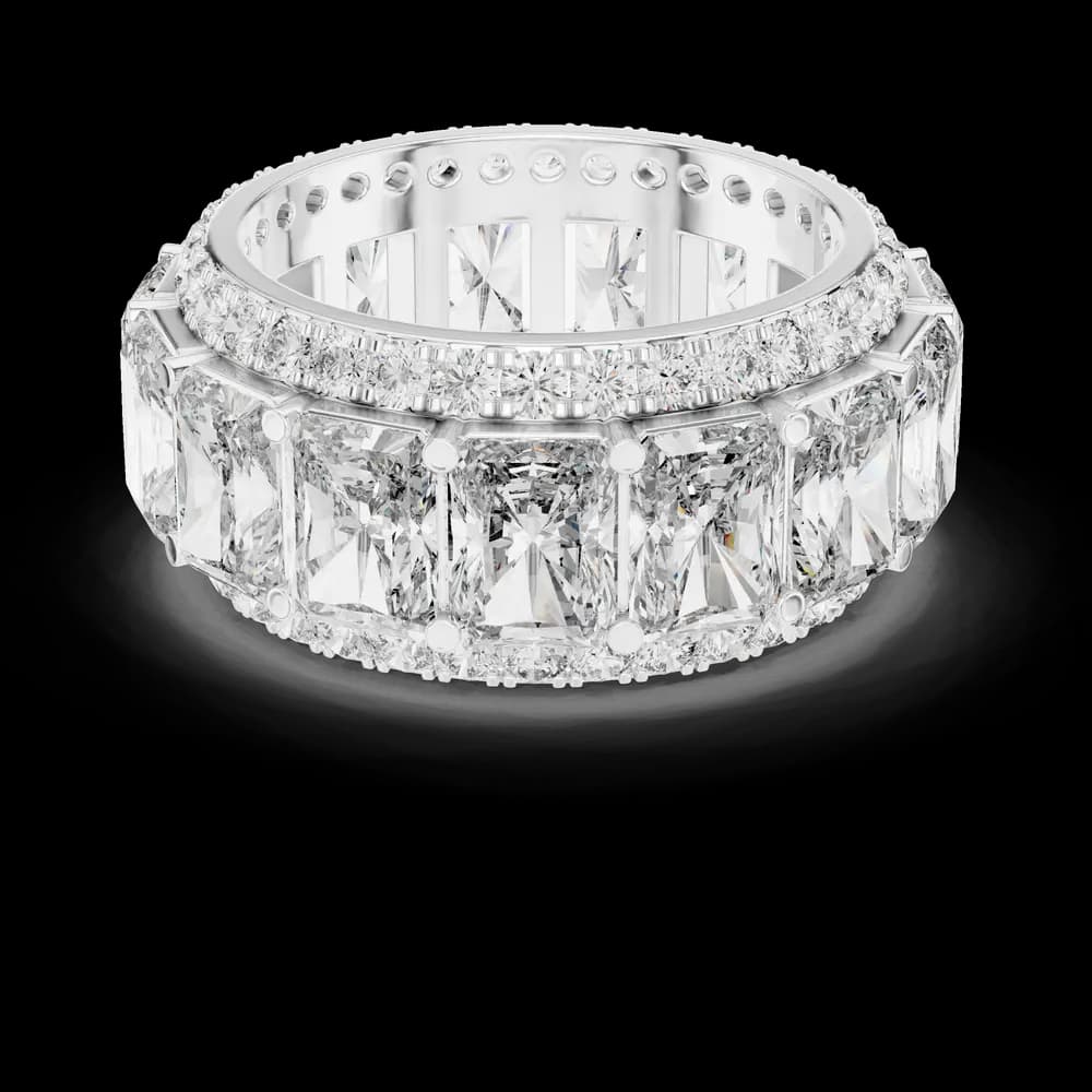 Radiant Cut Pave Framed Diamond Statement Band - Image 2 Radiant Cut Pave Framed Diamond Statement Band, view 2 of 6
