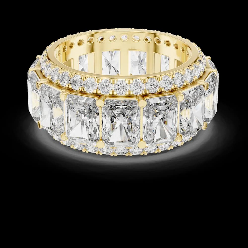 Radiant Cut Pave Framed Diamond Statement Band - Image 3 Radiant Cut Pave Framed Diamond Statement Band, view 3 of 6
