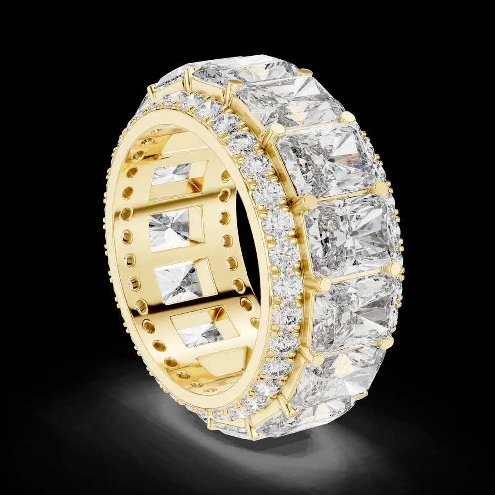 Radiant Cut Pave Framed Diamond Statement Band - Image 4 Radiant Cut Pave Framed Diamond Statement Band, view 4 of 6