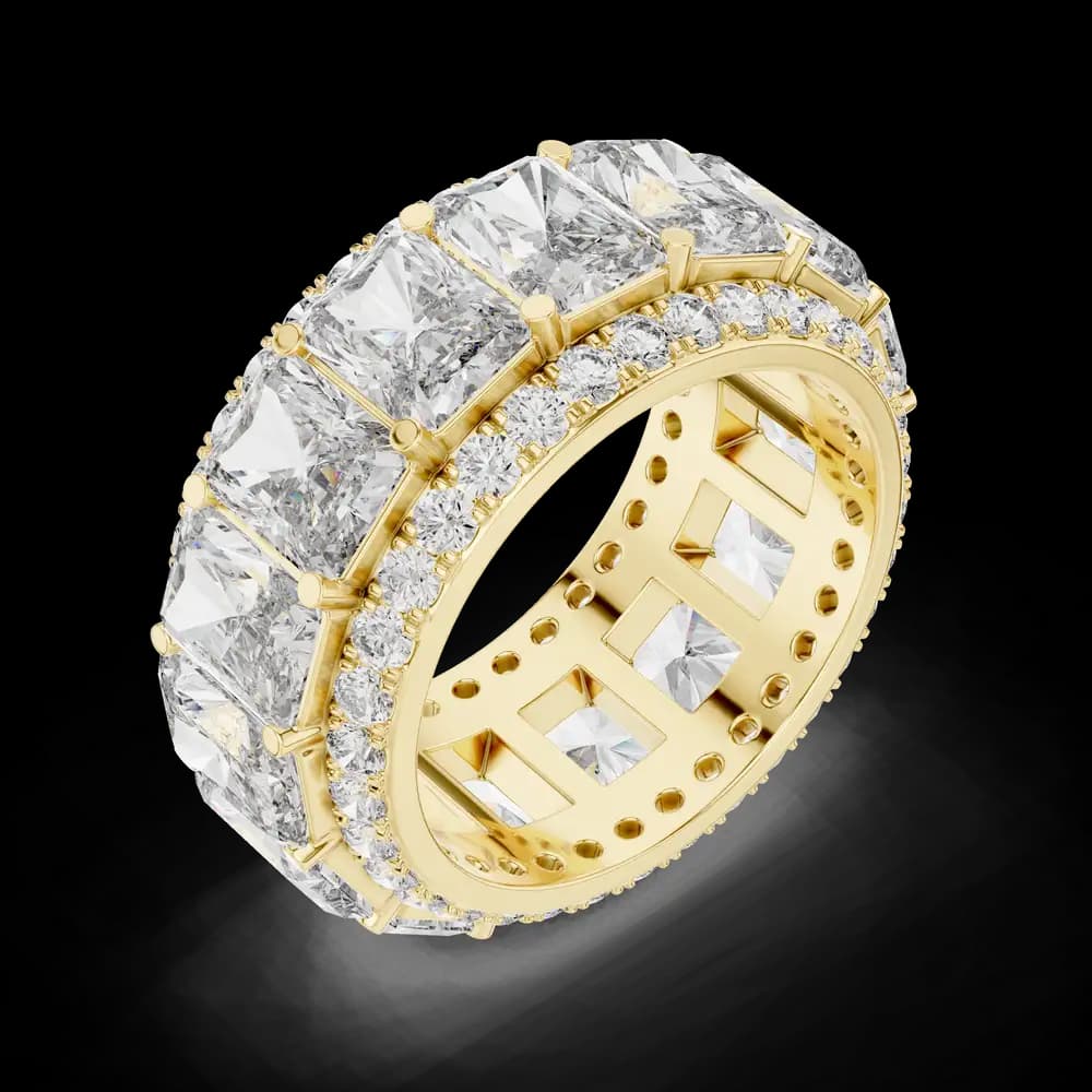 Radiant Cut Pave Framed Diamond Statement Band - Image 5 Radiant Cut Pave Framed Diamond Statement Band, view 5 of 6