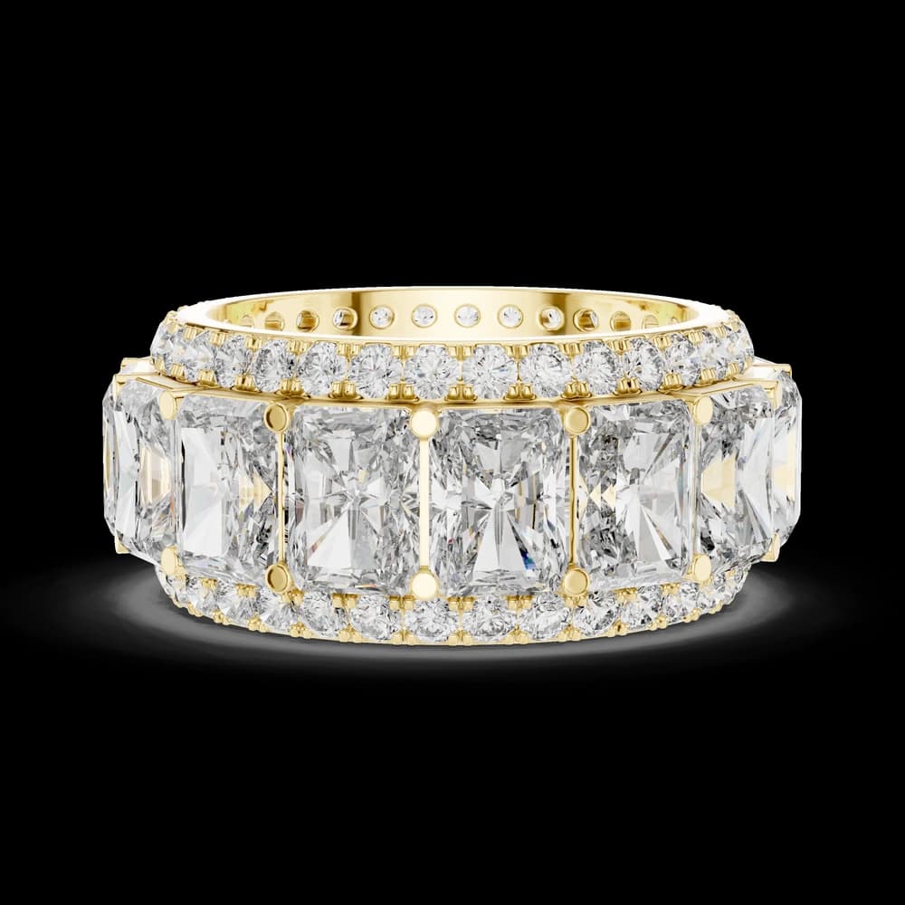 Radiant Cut Pave Framed Diamond Statement Band - Image 6 Radiant Cut Pave Framed Diamond Statement Band, view 6 of 6
