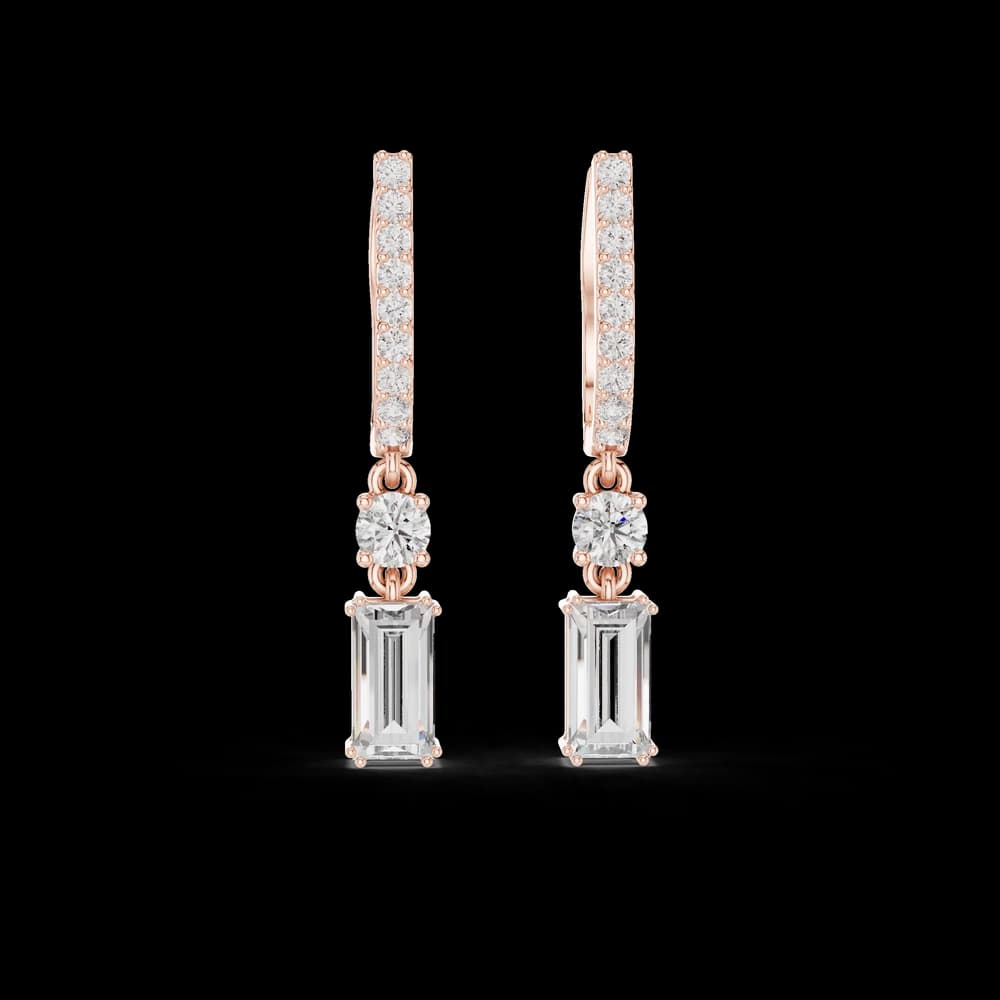 Vintage Scroll lab grown diamond earring - Image 1 Vintage Scroll lab grown diamond earring, view 1 of 6
