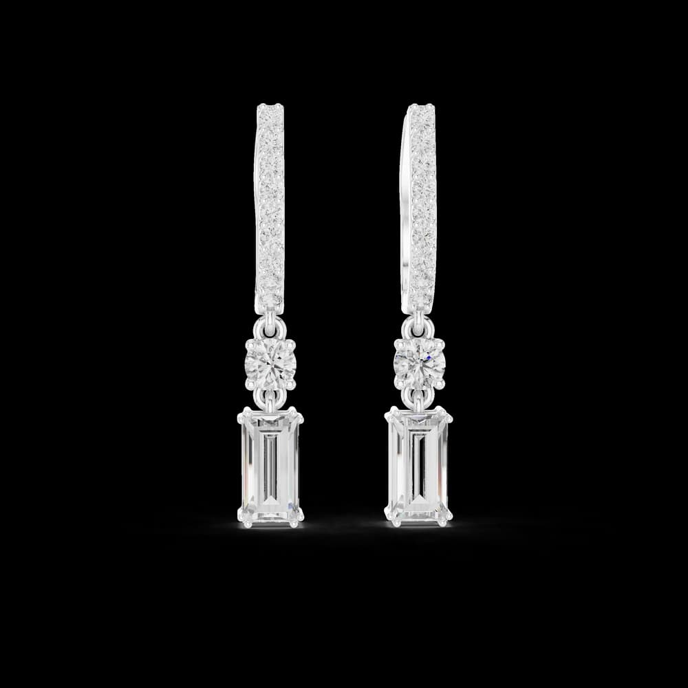 Vintage Scroll lab grown diamond earring - Image 2 Vintage Scroll lab grown diamond earring, view 2 of 6