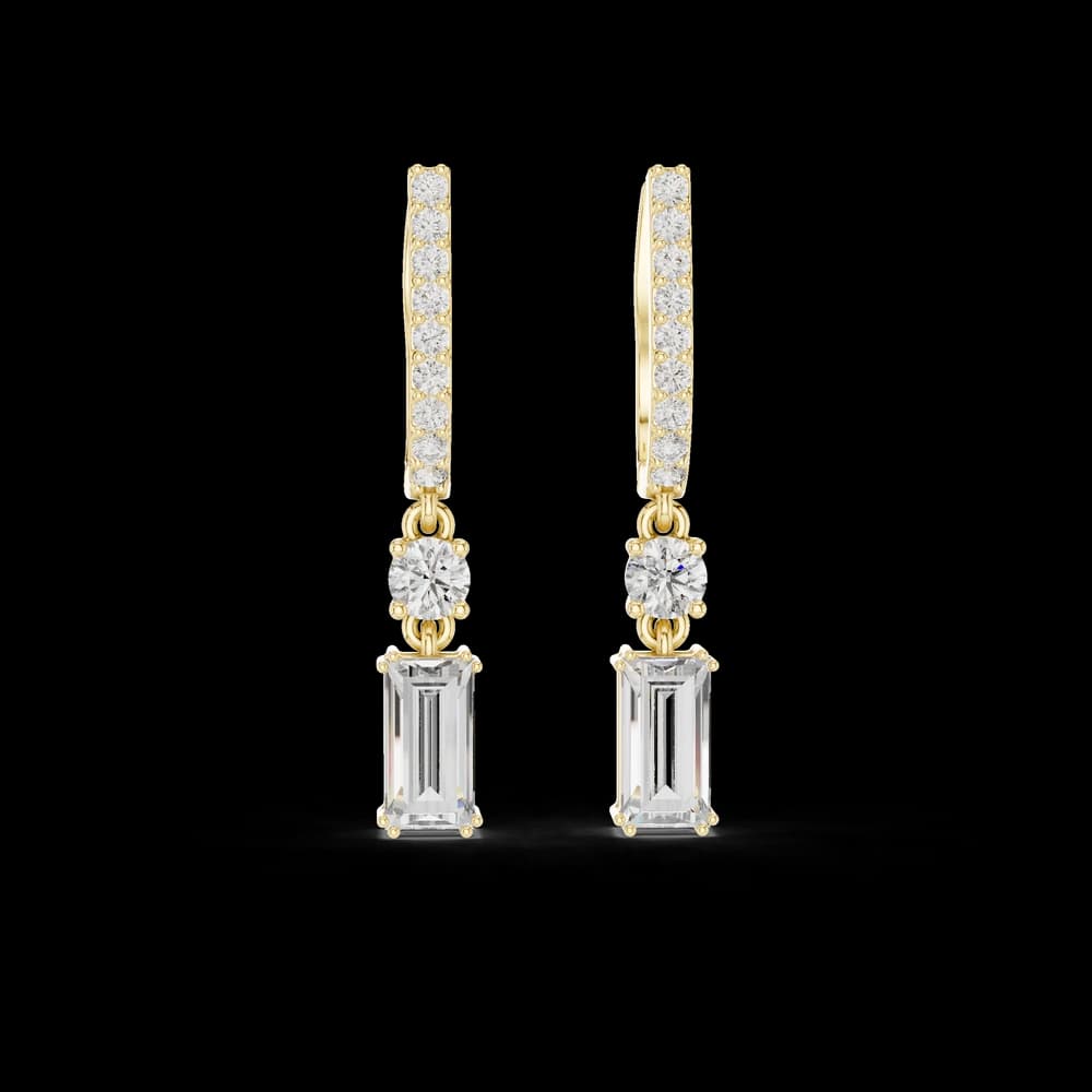 Vintage Scroll lab grown diamond earring - Image 3 Vintage Scroll lab grown diamond earring, view 3 of 6