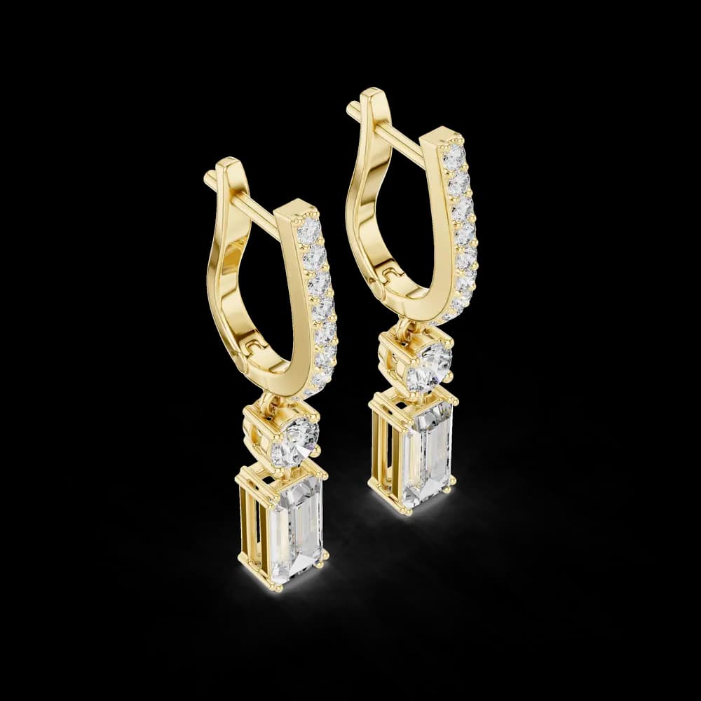 Vintage Scroll lab grown diamond earring - Image 5 Vintage Scroll lab grown diamond earring, view 5 of 6