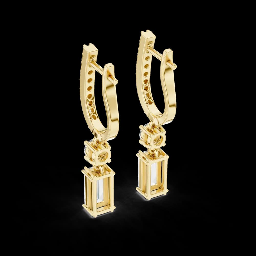 Vintage Scroll lab grown diamond earring - Image 6 Vintage Scroll lab grown diamond earring, view 6 of 6