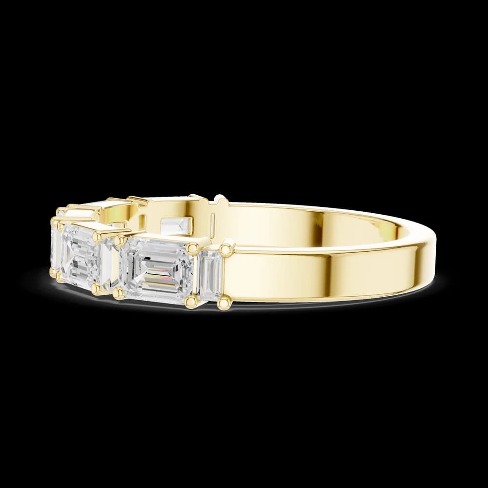 Classic Emerald and Baguette Gold Eternity Band - Image 6 Classic Emerald and Baguette Gold Eternity Band, view 6 of 6
