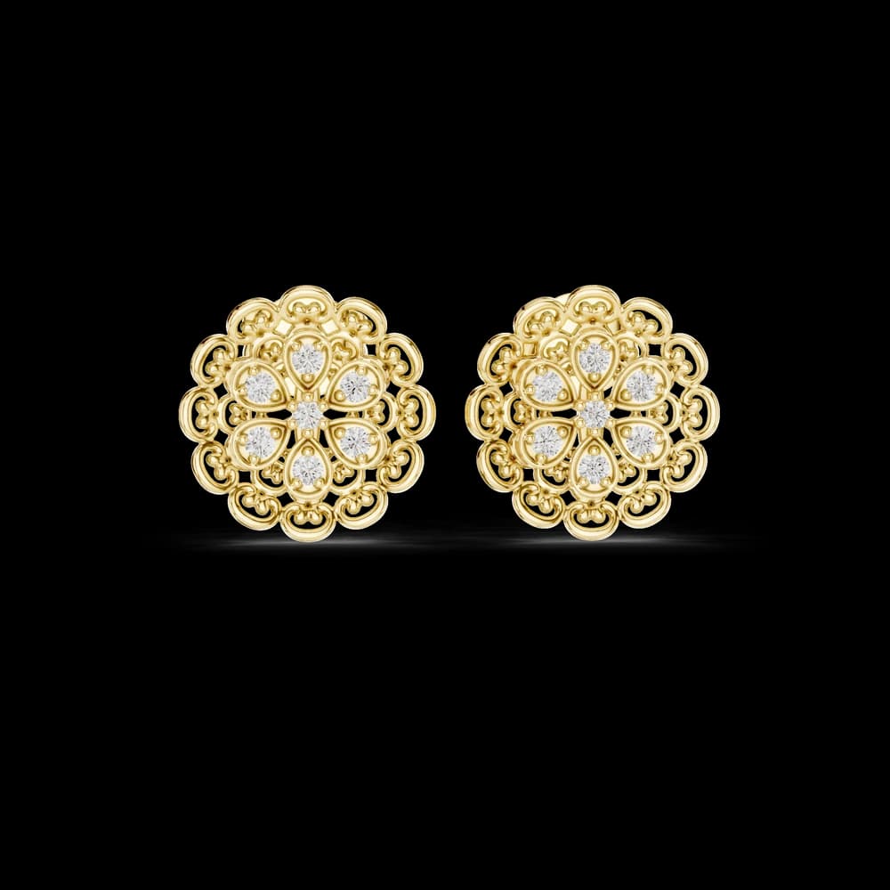 Vintage Soul lab grown diamond earring design - Image 3 Vintage Soul lab grown diamond earring design, view 3 of 6