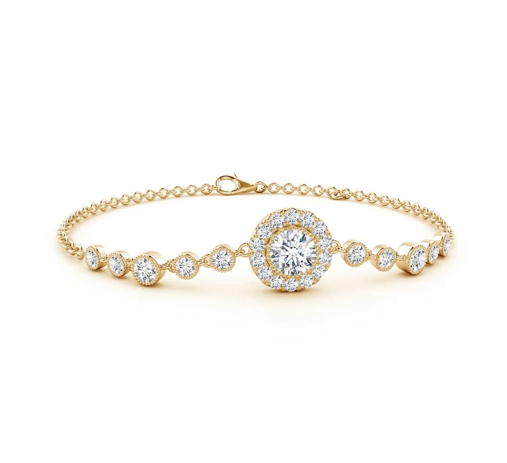 Vintage Style Bezel-Set Lab Grown Diamond Bracelet - Image 1 Vintage Style Bezel-Set Lab Grown Diamond Bracelet, view 1 of 4