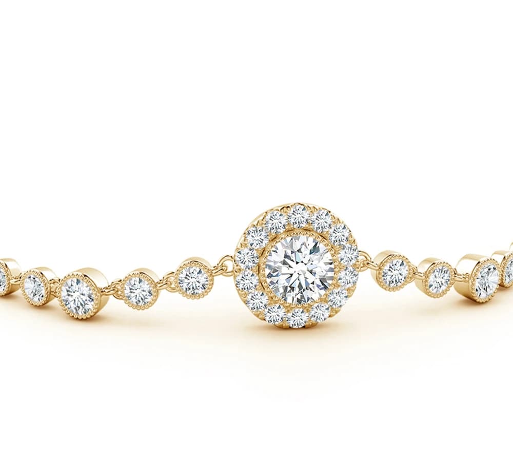 Vintage Style Bezel-Set Lab Grown Diamond Bracelet - Image 3 Vintage Style Bezel-Set Lab Grown Diamond Bracelet, view 3 of 4