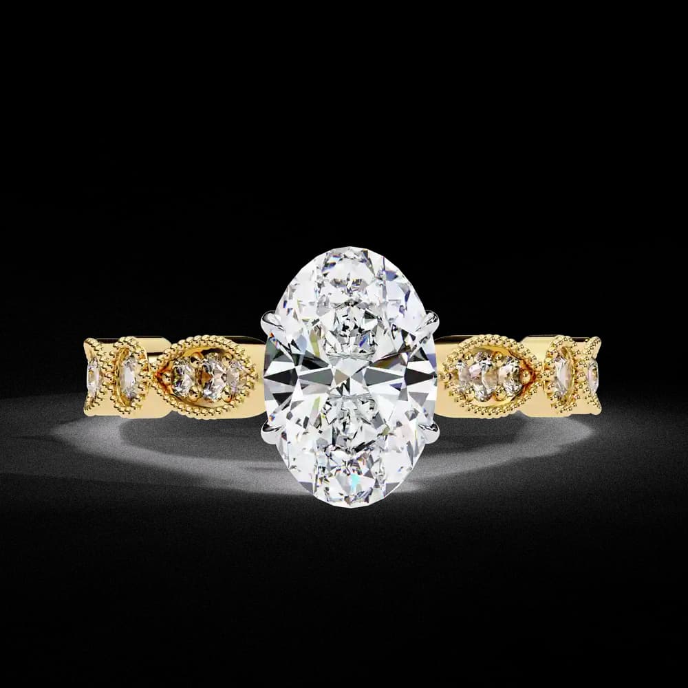Vintage Oval Lab Grown Diamond Engagement Ring - Image 1 Vintage Oval Lab Grown Diamond Engagement Ring, view 1 of 5