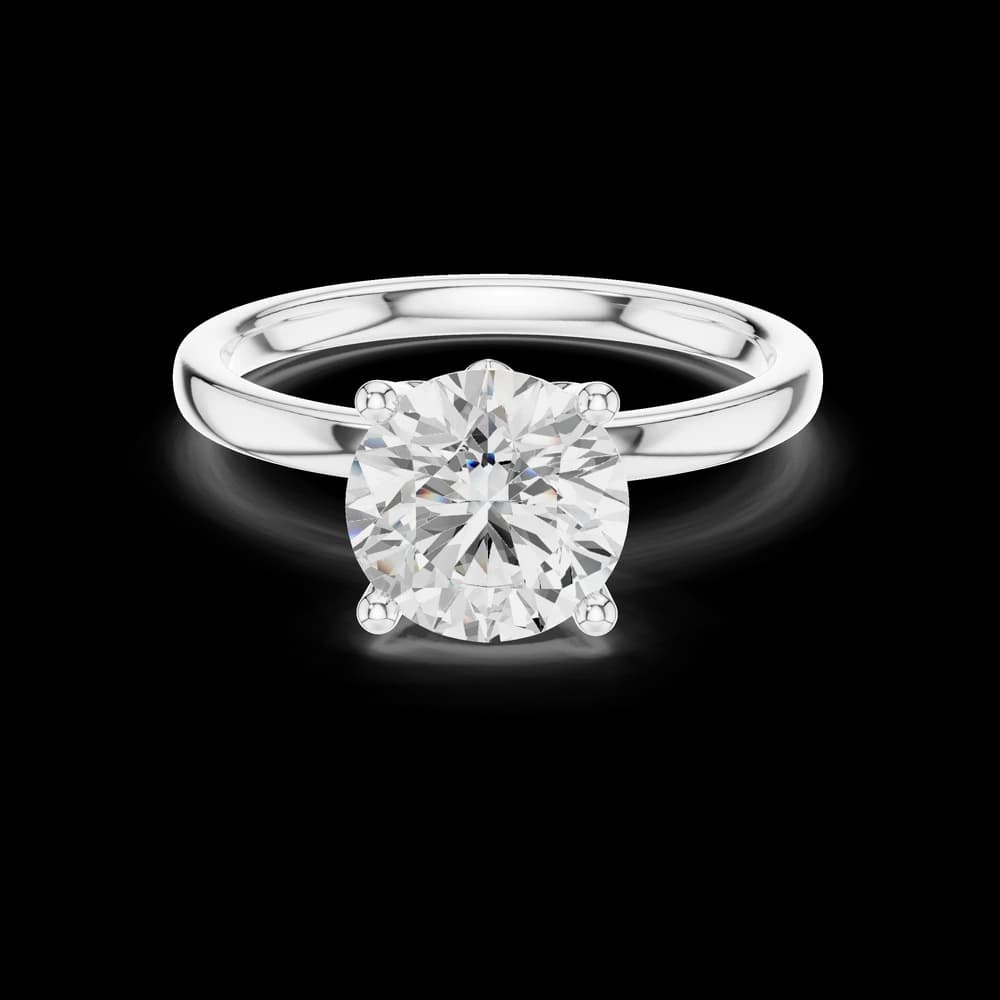 Petite Round Solitaire Lab Grown Diamond Ring - Image 2 Petite Round Solitaire Lab Grown Diamond Ring, view 2 of 6